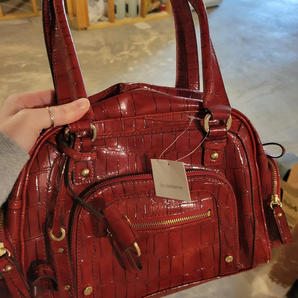 Calvin Klein red leather purse